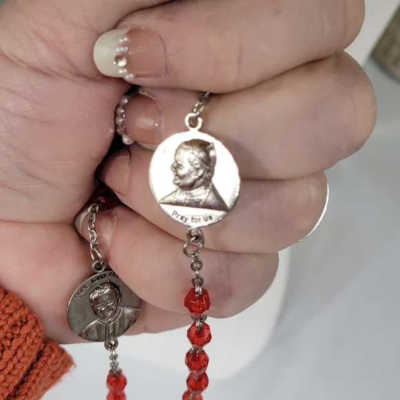POPE JOHN PAUL ll Italy rosary beads. 📿 double sided. CRUCIFIX. - Picture 3 of 9